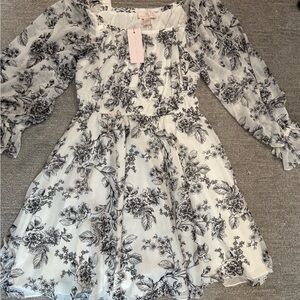 Rachel Parcell Black and White Floral Dress